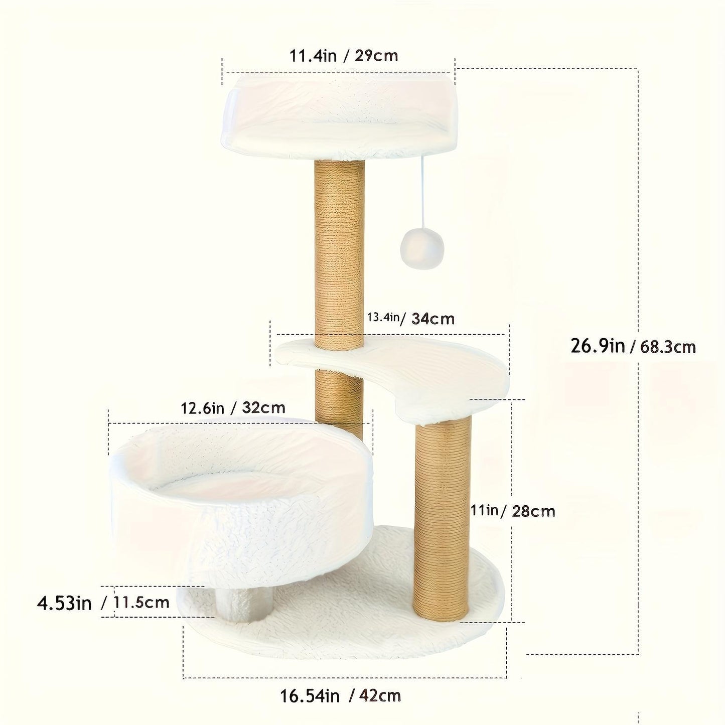 Ultimate Cat Tree – Multi-Level with Scratching Posts & Play Ball Toy