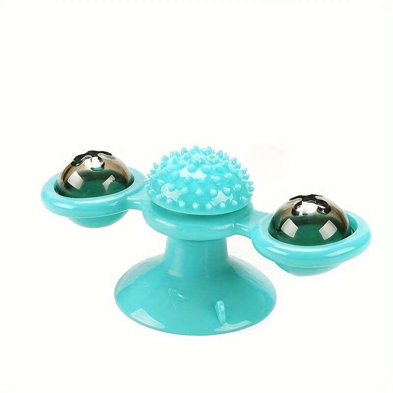 Cat Windmill Spinner Toy – Rotating Catnip Toy with Suction Cup & Dental Ball