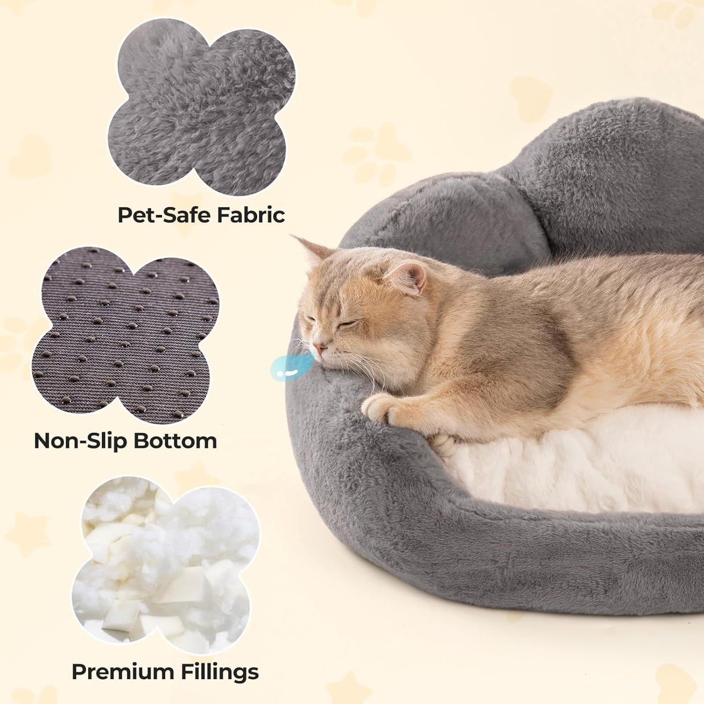 Cat Cozy Bed - Shaped, Soft & Washable