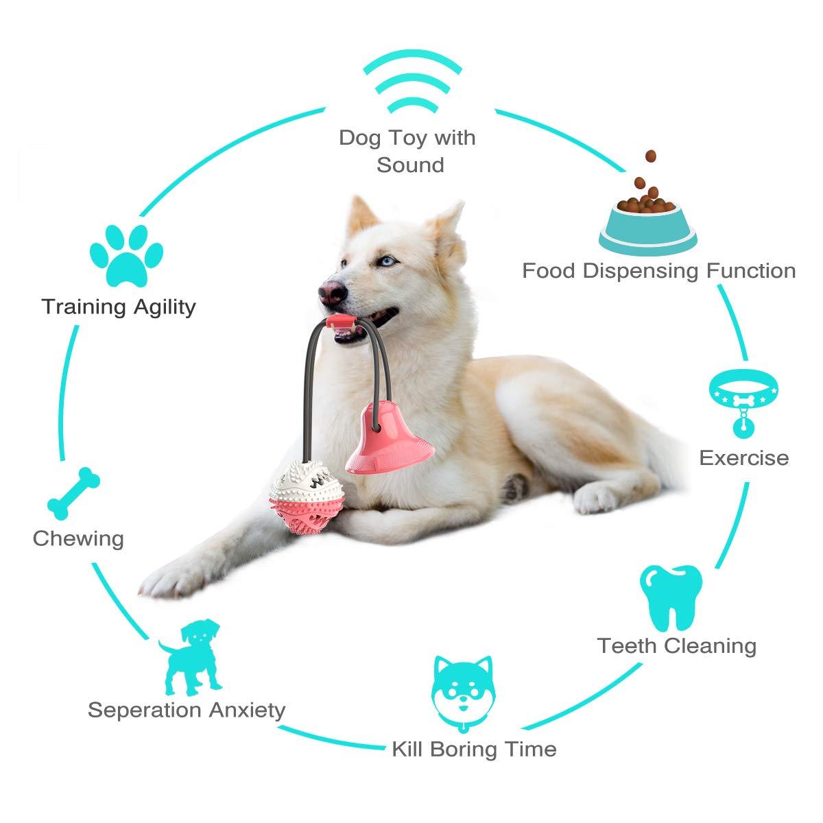 Interactive Suction Cup Dog Toy – Treat Dispenser & Chew Toy for Power Chewers
