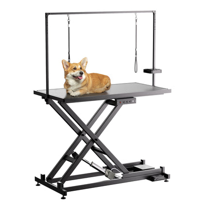 Professional Height-Adjustable Pet Grooming Table with Wheels & Tool Organizer