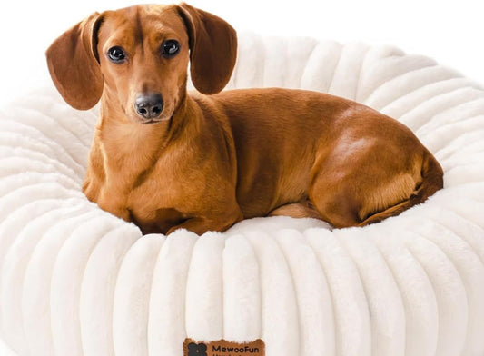 Calming Donut Pet Bed – Fluffy, Washable & Non-Slip
