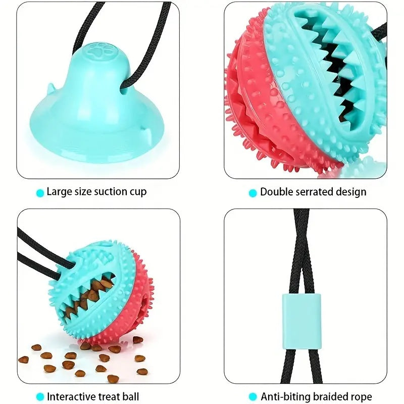 Interactive Suction Cup Dog Toy – Treat Dispenser & Chew Toy for Power Chewers