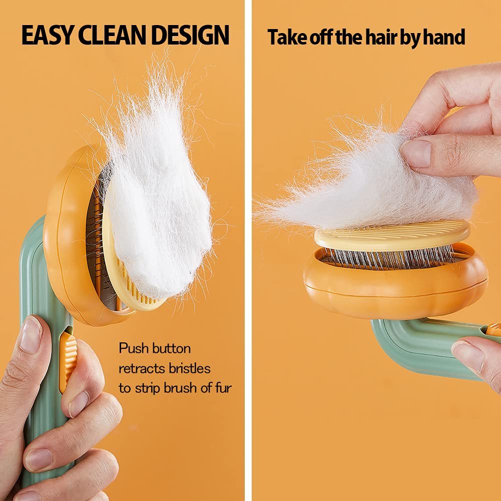 Cat Pumpkin Brush-Grooming Self Cleaning Slicker