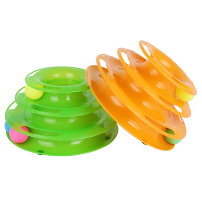 Multi-Level Crazy Ball Cat Toy – Fun Tower Track for Chasing & Swatting