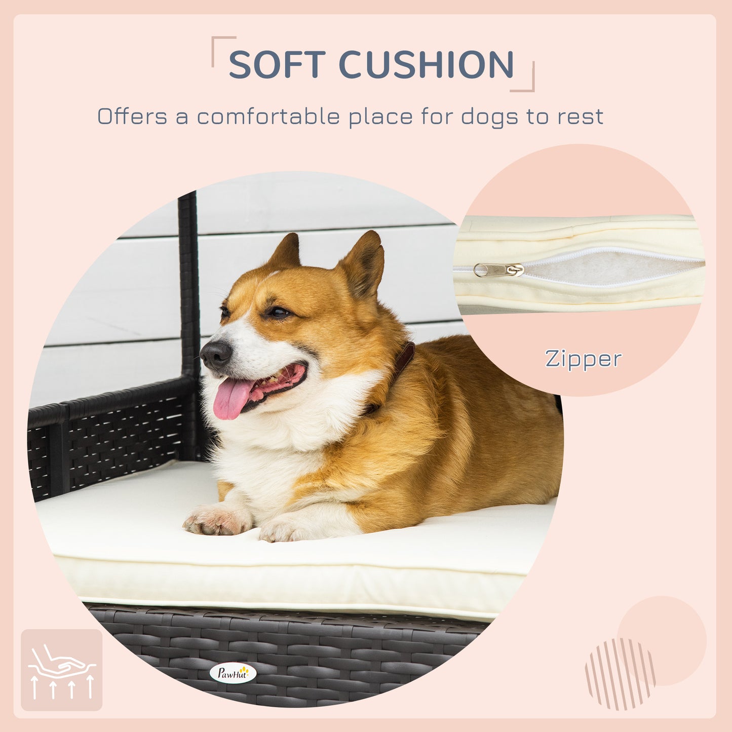 Outdoor Black Rattan Pet Bed