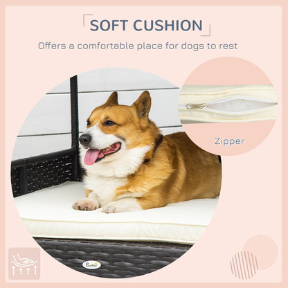 Outdoor Black Rattan Pet Bed