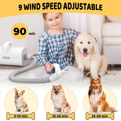 Pet Hair Dryer 4-in-1 with Smart Handle and Customizable Features