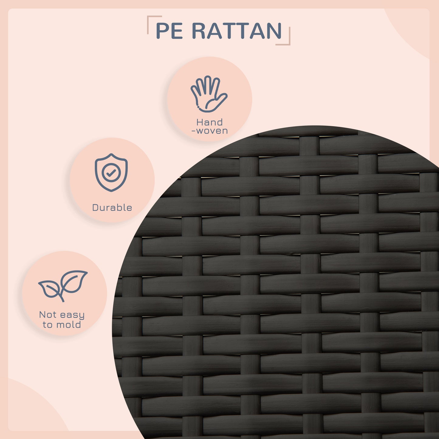 Outdoor Black Rattan Pet Bed