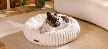 Calming Donut Pet Bed – Fluffy, Washable & Non-Slip