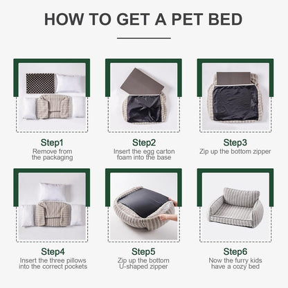 Orthopedic Gray Comfort Pet Sofa Bed