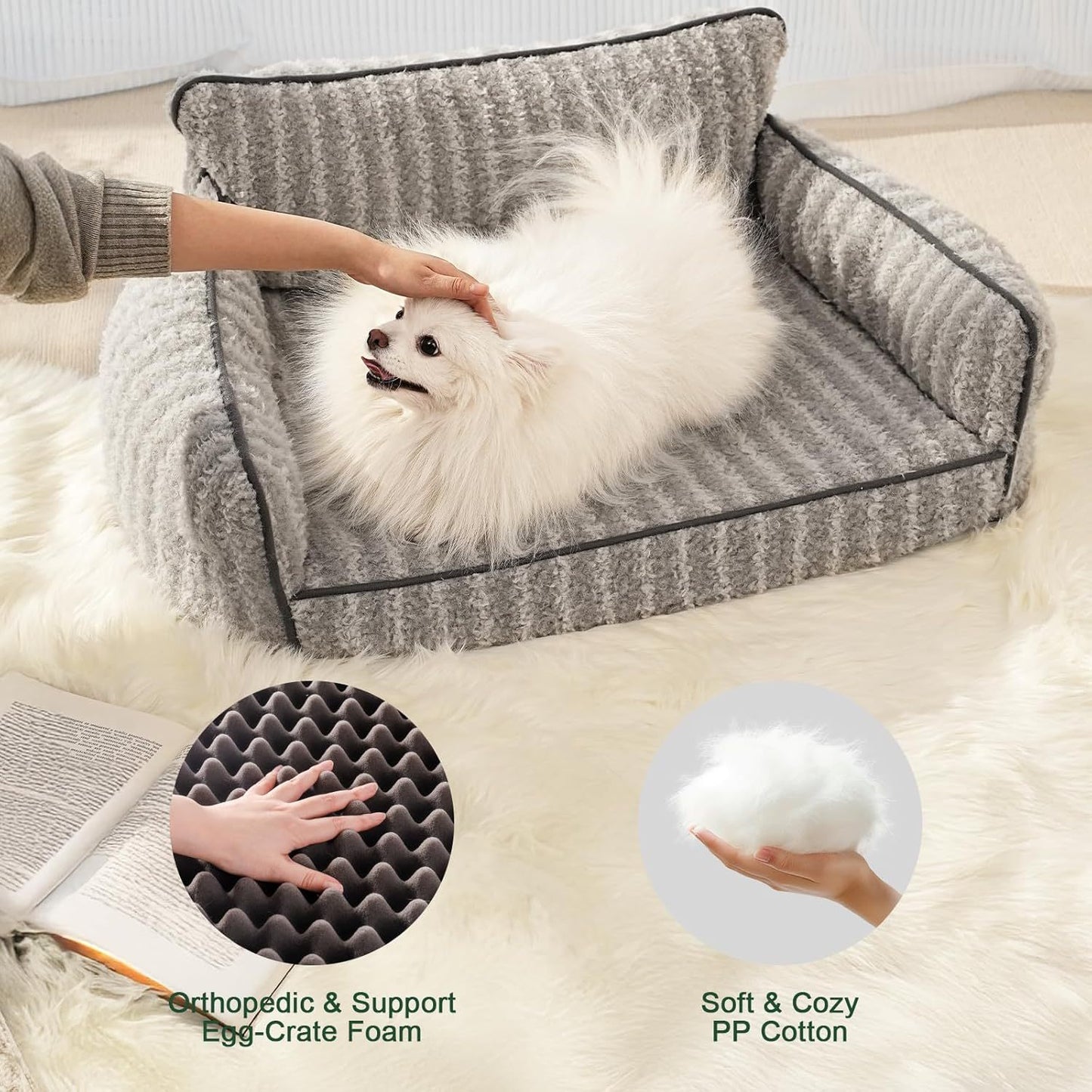 Orthopedic Gray Comfort Pet Sofa Bed