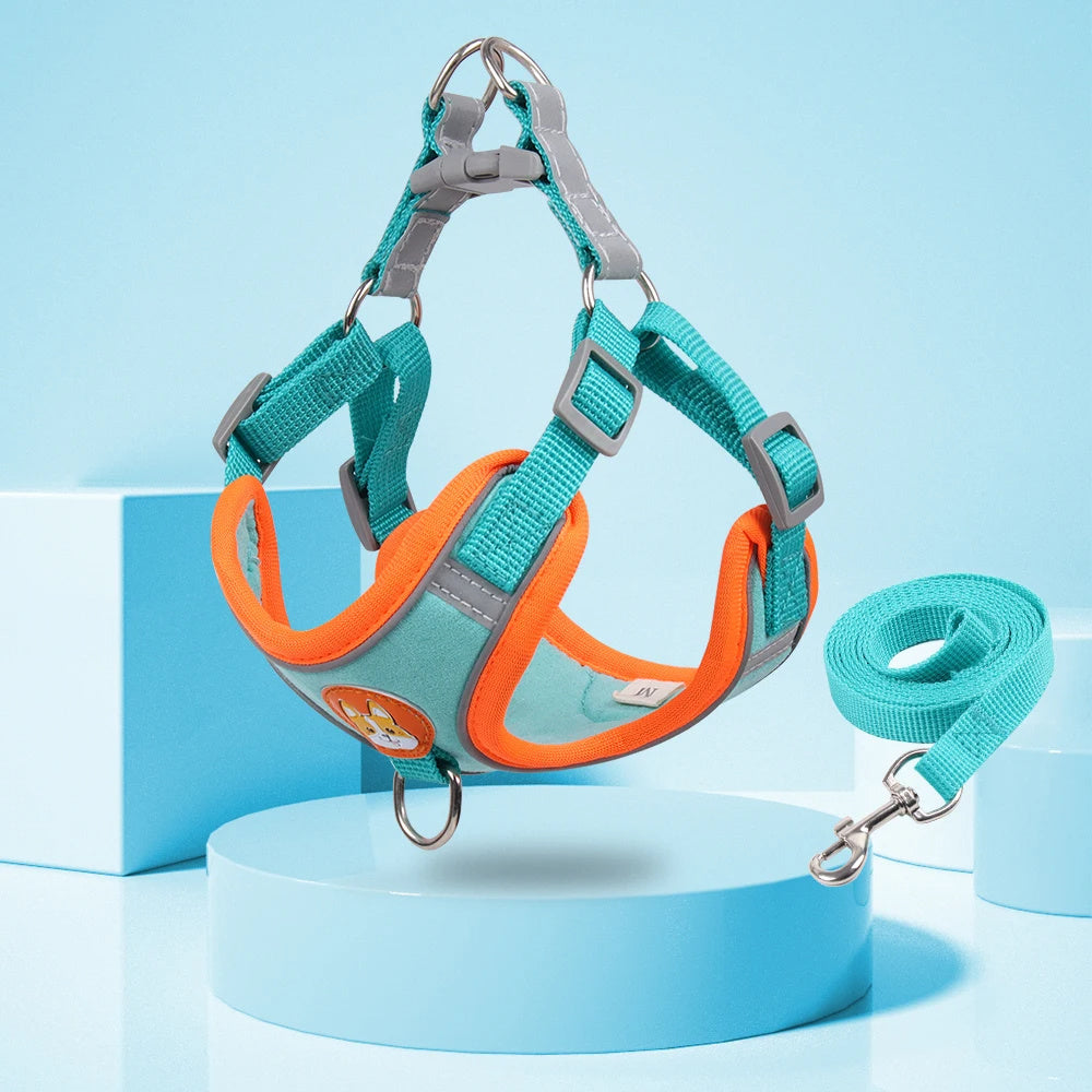 Adjustable Pet Harness and Leash Set – Reflective And No Pull