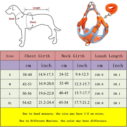 Adjustable Pet Harness and Leash Set – Reflective And No Pull