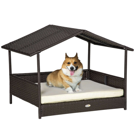 Outdoor Black Rattan Pet Bed
