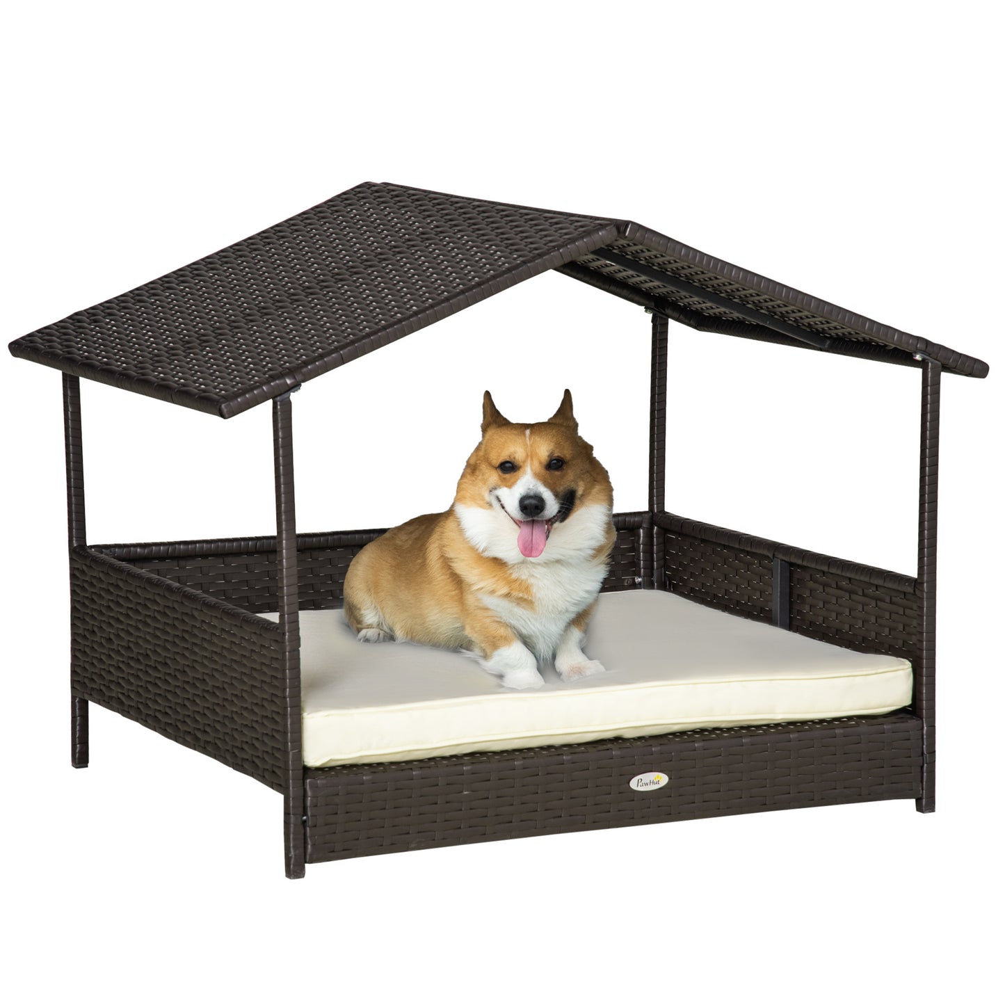 Outdoor Black Rattan Pet Bed