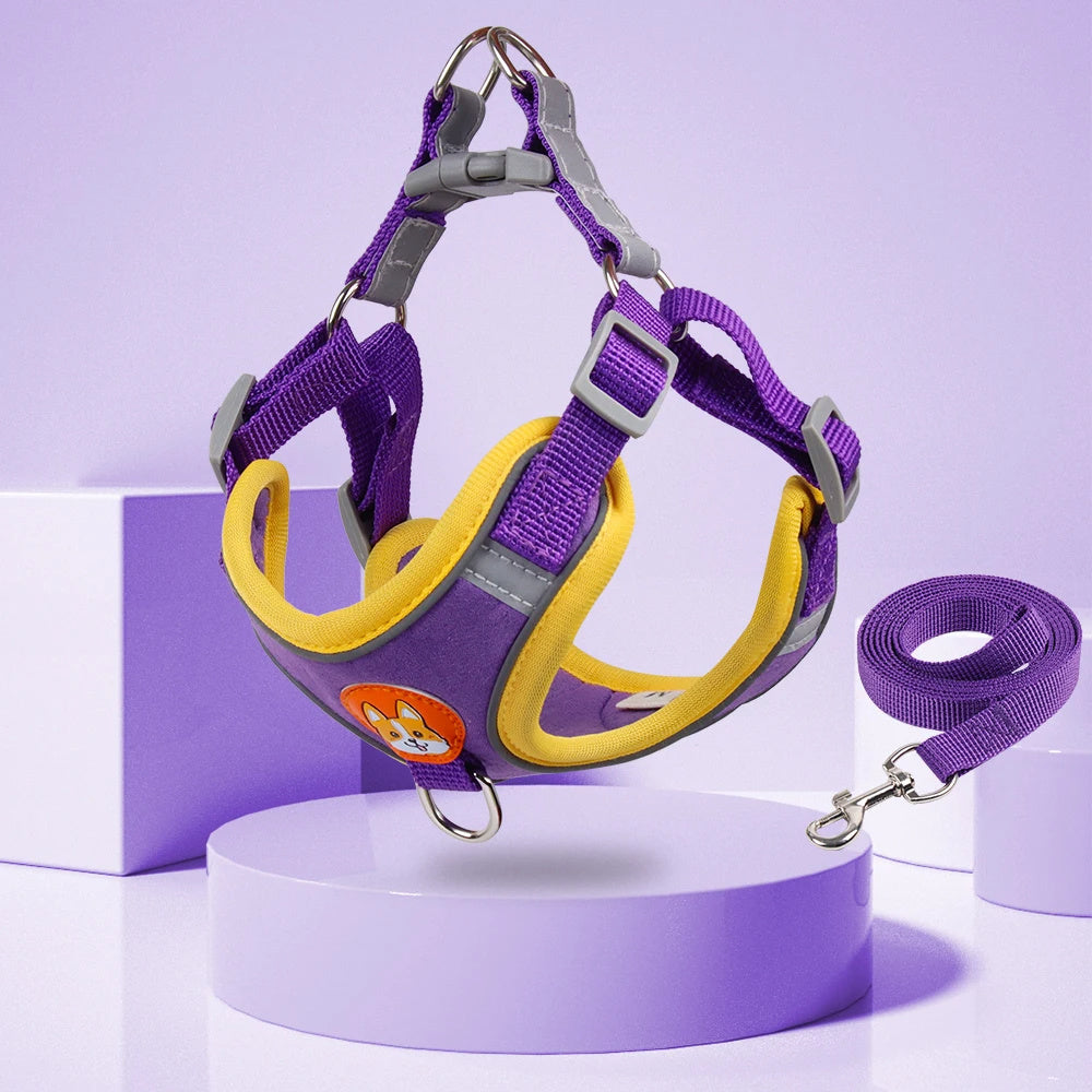 Adjustable Pet Harness and Leash Set – Reflective And No Pull