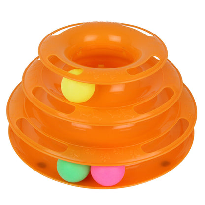 Multi-Level Crazy Ball Cat Toy – Fun Tower Track for Chasing & Swatting