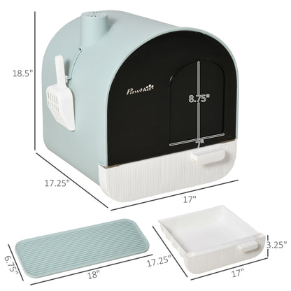 Modern Covered Cat Litter Box - Easy-Clean Tray & Built-In Scoop