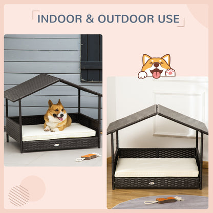 Outdoor Black Rattan Pet Bed