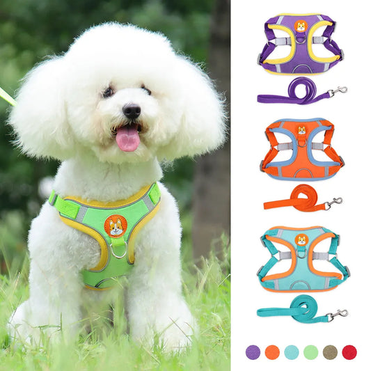 Adjustable Pet Harness and Leash Set – Reflective And No Pull