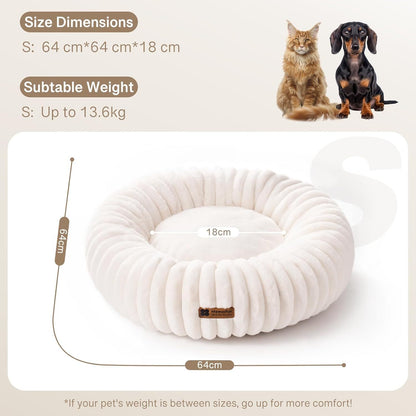 Calming Donut Pet Bed – Fluffy, Washable & Non-Slip