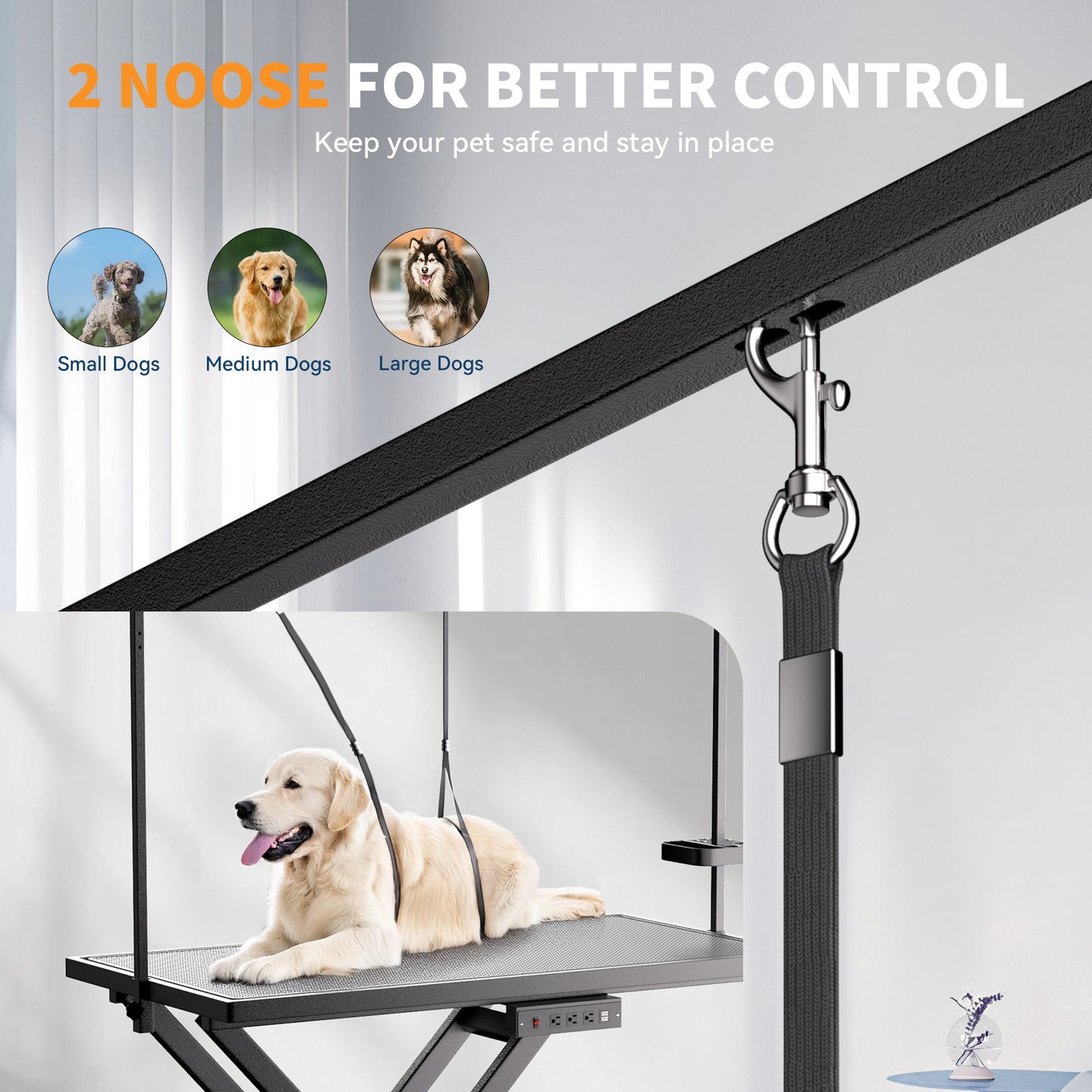 Professional Height-Adjustable Pet Grooming Table with Wheels & Tool Organizer