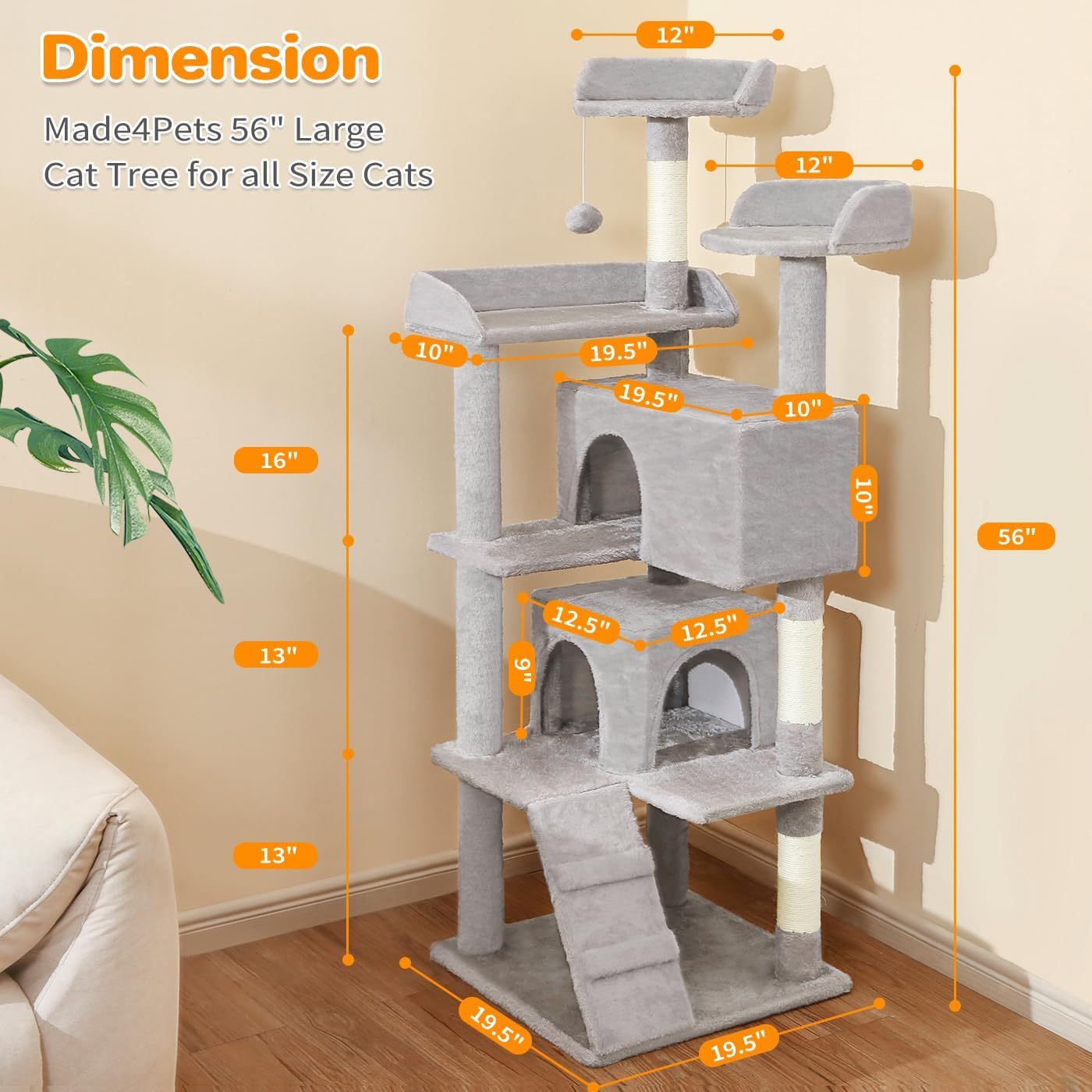 Cat Gray Climbing Frame